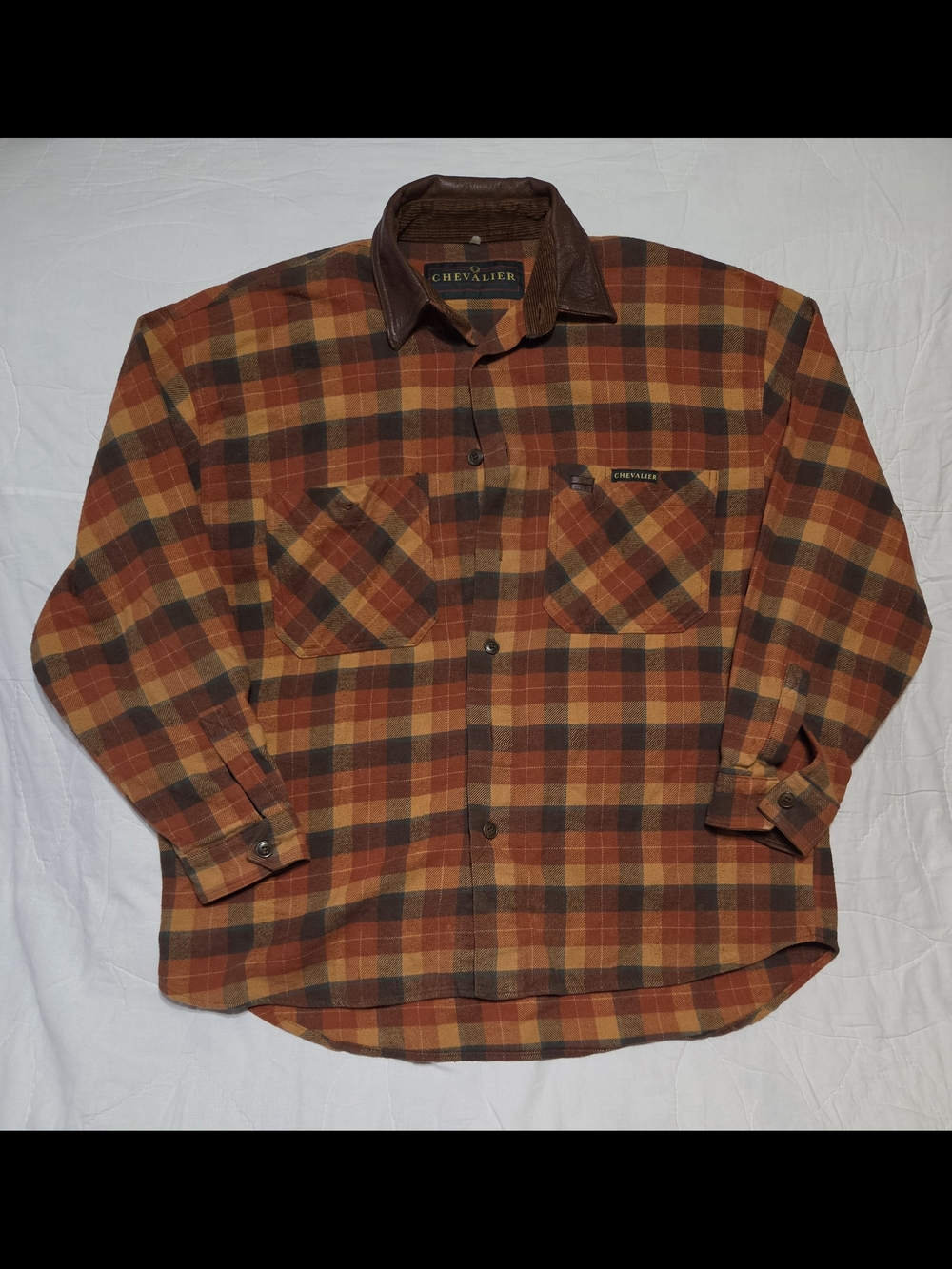 Chevalier Men’s Plaid Flannel Hunting Shirt Jacket – Size M – Leather & Corduroy